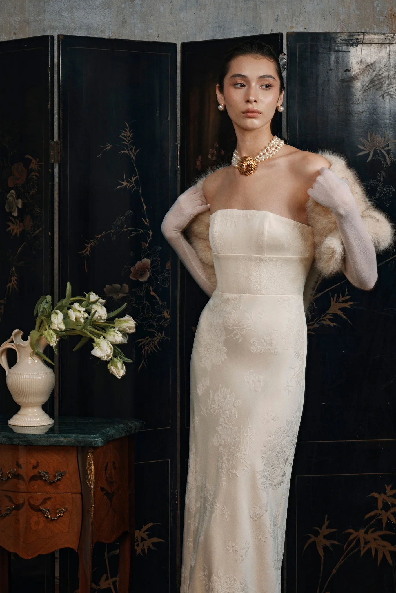 Fluid Brocade Dress - Image 3